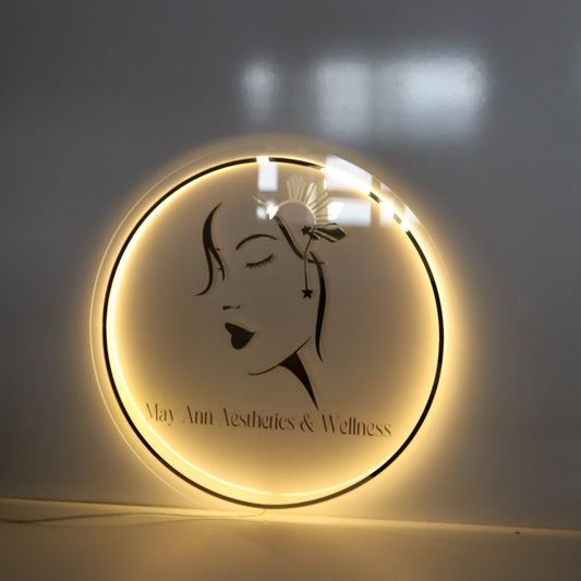 Business Neon Sign | Mirror Neon Sign | Acrylic Custom Logo Decoration