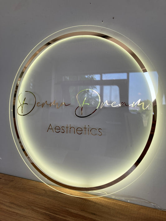 Business Neon Sign | Mirror Neon Sign | Acrylic Custom Logo Decoration