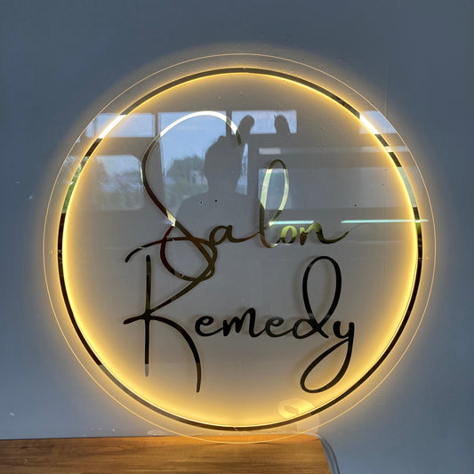 Business Neon Sign | Mirror Neon Sign | Acrylic Custom Logo Decoration