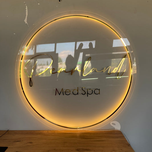 Business Neon Sign | Mirror Neon Sign | Acrylic Custom Logo Decoration