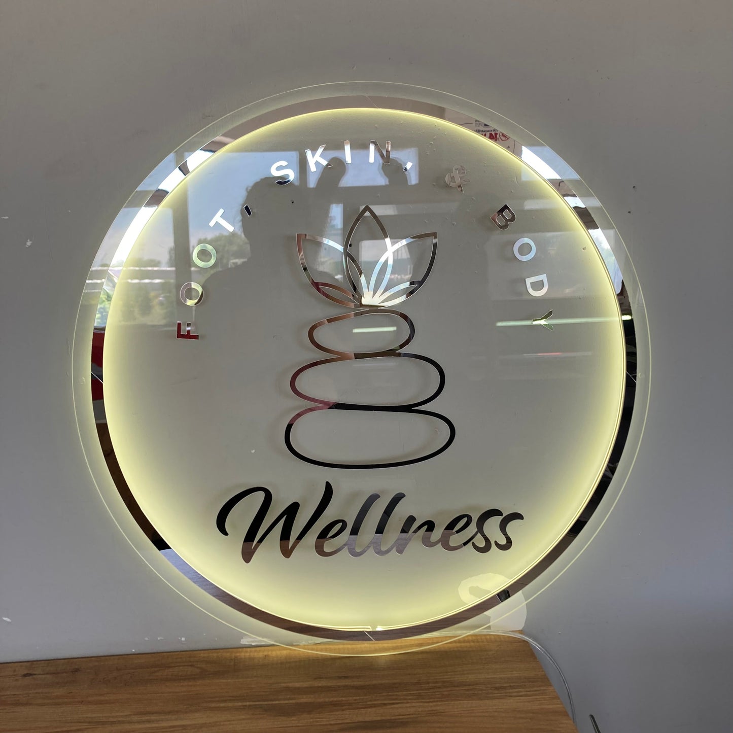 Business Neon Sign | Mirror Neon Sign | Acrylic Custom Logo Decoration