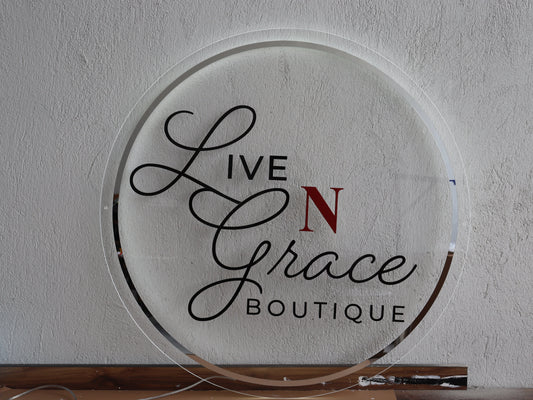 Business Neon Sign | Mirror Neon Sign | Acrylic Custom Logo Decoration