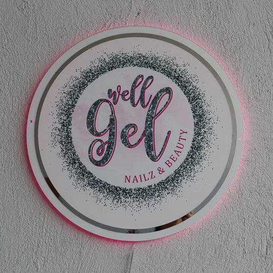 Business Neon Sign | Mirror Neon Sign | Acrylic Custom Logo Decoration