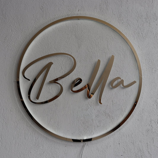 Business Neon Sign | Mirror Neon Sign | Acrylic Custom Logo Decoration