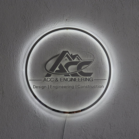 Business Neon Sign | Mirror Neon Sign | Acrylic Custom Logo Decoration