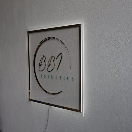 Business Neon Sign | Mirror Neon Sign | Acrylic Custom Logo Decoration