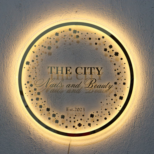 Business Neon Sign | Mirror Neon Sign | Acrylic Custom Logo Decoration