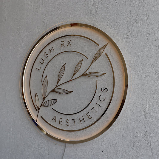 Business Neon Sign | Mirror Neon Sign | Acrylic Custom Logo Decoration