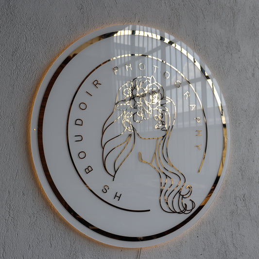 Business Neon Sign | Mirror Neon Sign | Acrylic Custom Logo Decoration