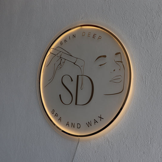 Business Neon Sign | Mirror Neon Sign | Acrylic Custom Logo Decoration