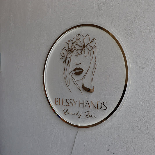 Business Neon Sign | Mirror Neon Sign | Acrylic Custom Logo Decoration