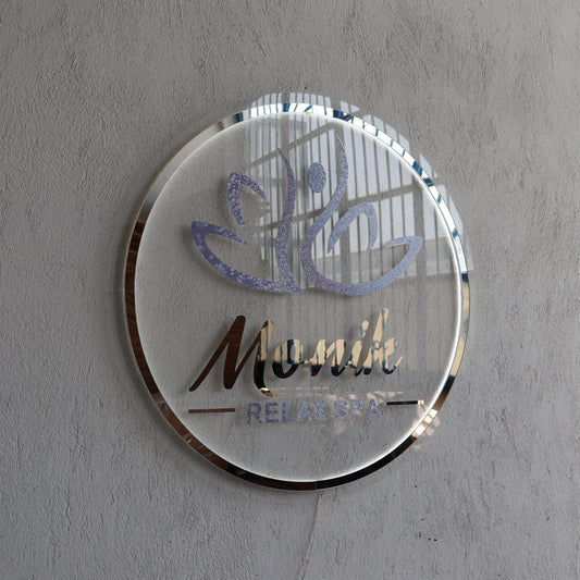 Business Neon Sign | Mirror Neon Sign | Acrylic Custom Logo Decoration