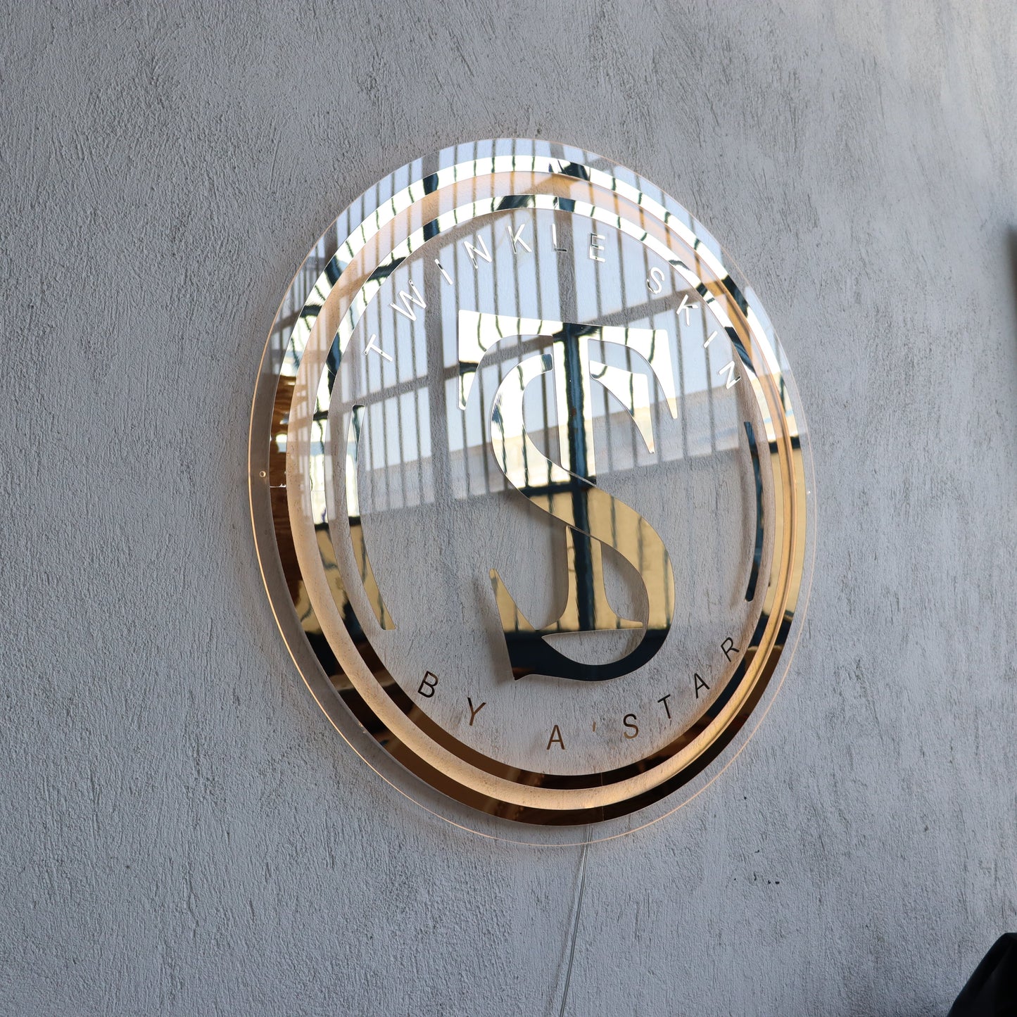 Business Neon Sign | Mirror Neon Sign | Acrylic Custom Logo Decoration