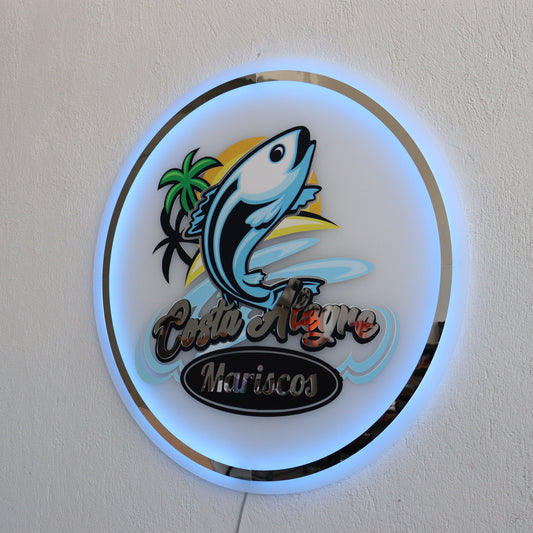 Frosted Business Neon Sign | Mirror Neon Sign | Acrylic Custom Logo Decoration