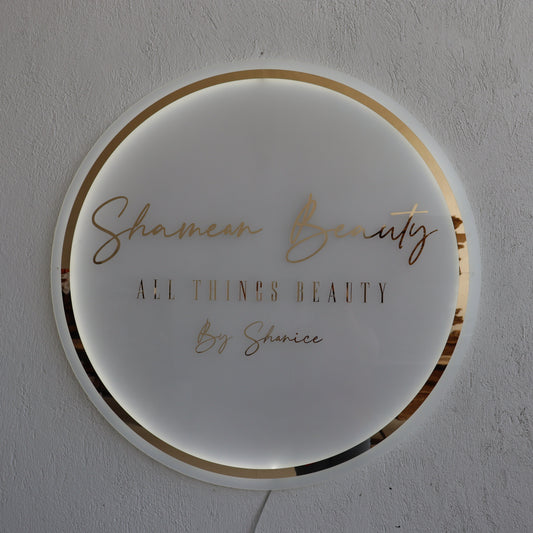 Business Neon Sign | Mirror Neon Sign | Acrylic Custom Logo Decoration