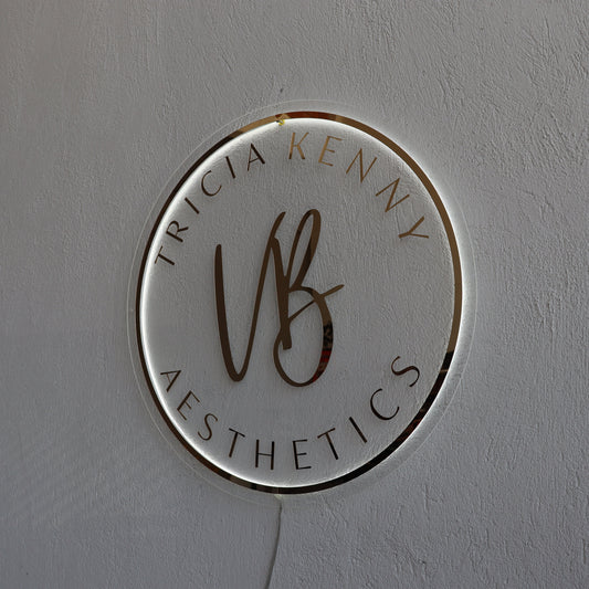 Business Neon Sign | Mirror Neon Sign | Acrylic Custom Logo Decoration