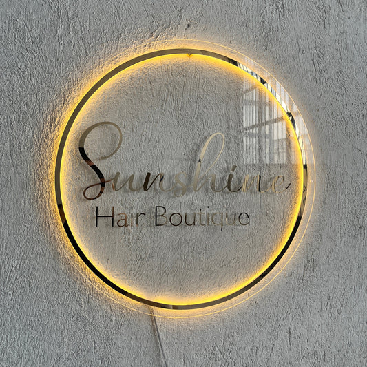 Business Neon Sign | Mirror Neon Sign | Acrylic Custom Logo Decoration