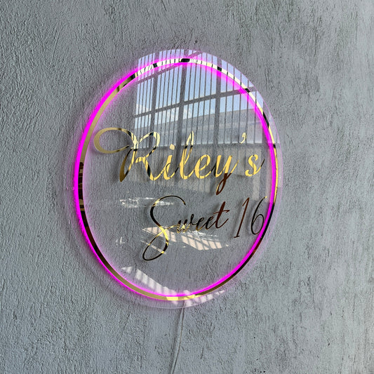 Business Neon Sign | Mirror Neon Sign | Acrylic Custom Logo Decoration