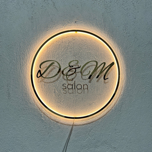 Business Neon Sign | Mirror Neon Sign | Acrylic Custom Logo Decoration