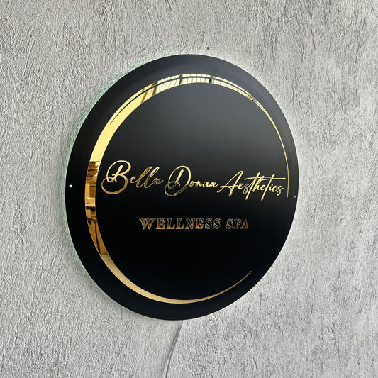 Business Neon Sign | Mirror Neon Sign | Acrylic Custom Logo Decoration