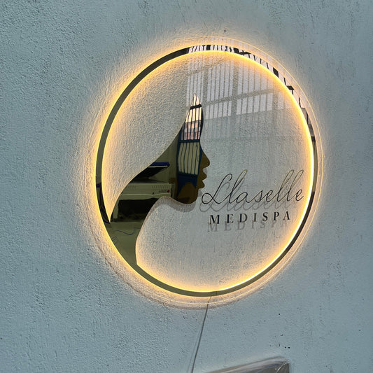 Business Neon Sign | Mirror Neon Sign | Acrylic Custom Logo Decoration