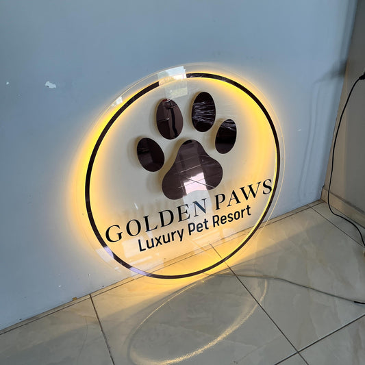 Custom Neon Sign For Business Decor | Acrylic Gold Mirror |