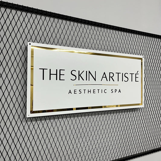 Rectangle Sign For Business Decor | White Background Mirror Sign