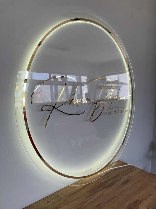 Custom 3D Business Logo Sign, Backlit Acrylic Sign, Personalized Business Name Sign, Salon Wall Decor, Office Sign, Storefront Sign