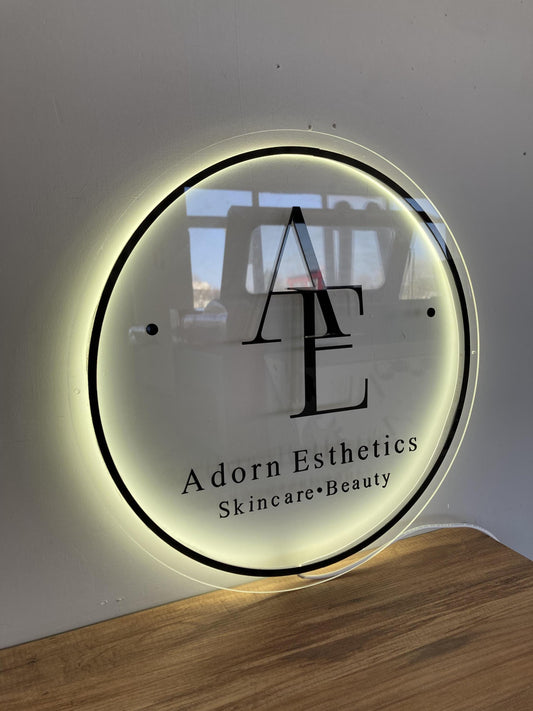 Custom 3D Business Logo Sign, Backlit Acrylic Sign, Personalized Business Name Sign, Salon Wall Decor, Office Sign, Storefront Sign