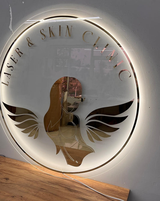 Custom 3D Business Logo Sign, Backlit Acrylic Sign, Personalized Business Name Sign, Salon Wall Decor, Office Sign, Storefront Sign