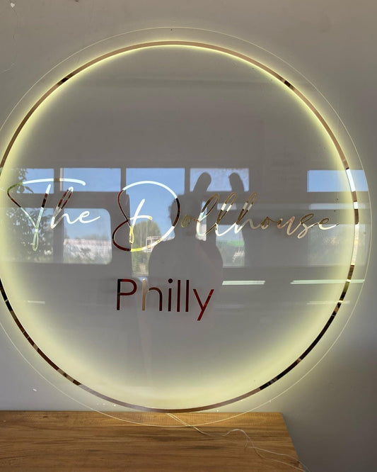 Custom 3D Business Logo Sign, Backlit Acrylic Sign, Personalized Business Name Sign, Salon Wall Decor, Office Sign, Storefront Sign