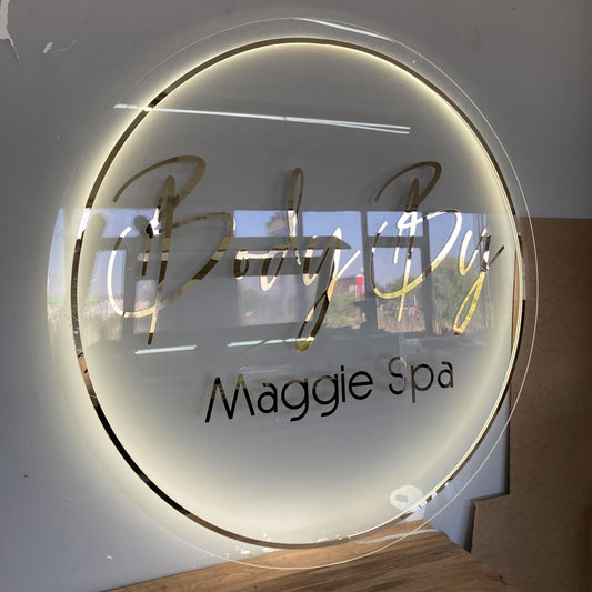 Custom 3D Business Logo Sign, Backlit Acrylic Sign, Personalized Business Name Sign, Salon Wall Decor, Office Sign, Storefront Sign