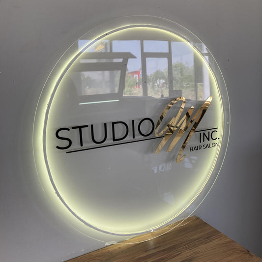 Custom Logo Sign, Business Custom 3D Backlit Acrylic Sign, Personalized Business Name Sign, Salon Wall Decor, Office Sign, Storefront Sign