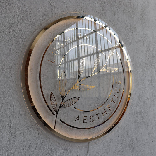 Custom 3D Business Logo Sign, Backlit Acrylic Sign, Personalized Business Name Sign, Salon Wall Decor, Office Sign, Storefront Sign