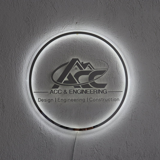 Custom Sign Business Logo, Backlit Acrylic Sign, Personalized Business Name Sign, Salon Wall Decor, Office Sign, Storefront Sign