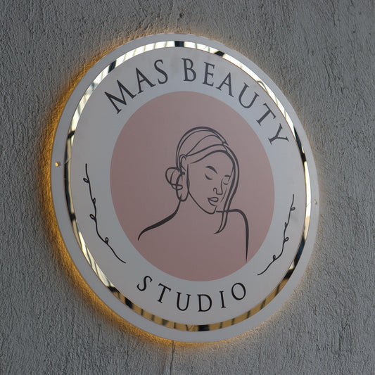 Colorful Custom Sign Business Logo, Backlit Acrylic Sign, Personalized Business Name Sign, Salon Wall Decor, Office Sign, Store Sign