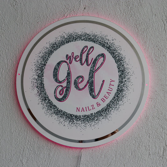 Uv Print Custom Sign Business Logo, Backlit Acrylic Sign, Personalized Business Name Sign, Salon Wall Decor, Office Sign, Store Sign