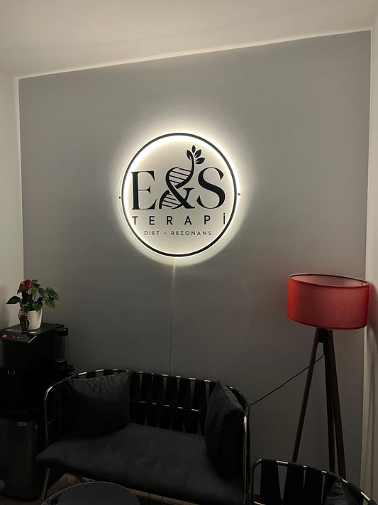 Clear Acrylic Round Custom Neon Sign, Backlit Acrylic Sign, Personalized Business Name Sign, Salon Wall Decor, Office Sign, Storefront Sign