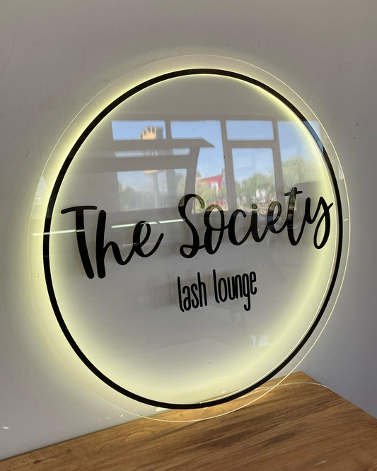 Custom 3D Business Logo Sign, Backlit Acrylic Sign, Personalized Business Name Sign, Salon Wall Decor, Office Sign, Storefront Sign