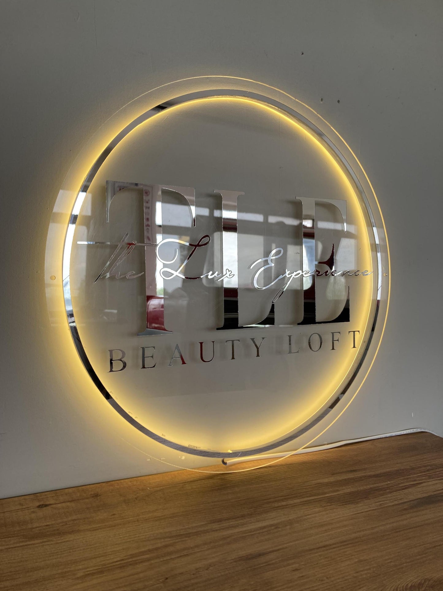 Custom 3D Business Logo Sign, Backlit Acrylic Sign, Personalized Business Name Sign, Salon Wall Decor, Office Sign, Storefront Sign