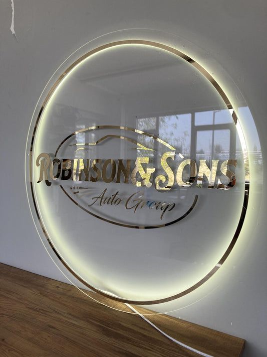 Custom 3D Business Logo Sign, Backlit Acrylic Sign, Personalized Business Name Sign, Salon Wall Decor, Office Sign, Storefront Sign