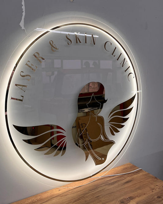 Custom 3D Business Logo Sign, Backlit Acrylic Sign, Personalized Business Name Sign, Salon Wall Decor, Office Sign, Storefront Sign