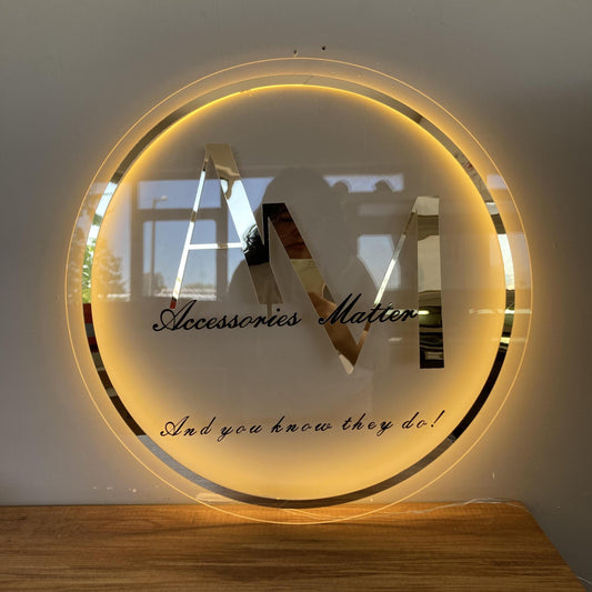 Custom 3D Business Logo Sign, Backlit Acrylic Sign, Personalized Business Name Sign, Salon Wall Decor, Office Sign, Storefront Sign