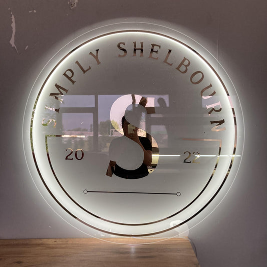 Business Logo Sign, Custom 3D Backlit Acrylic Sign, Personalized Business Name Sign, Salon Wall Decor, Office Sign, Storefront Sign