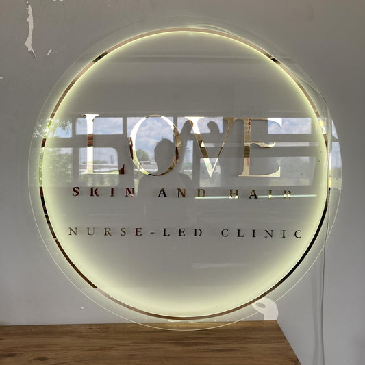 Business Logo Sign, Custom 3D Backlit Acrylic Sign, Personalized Business Name Sign, Salon Wall Decor, Office Sign, Storefront Sign