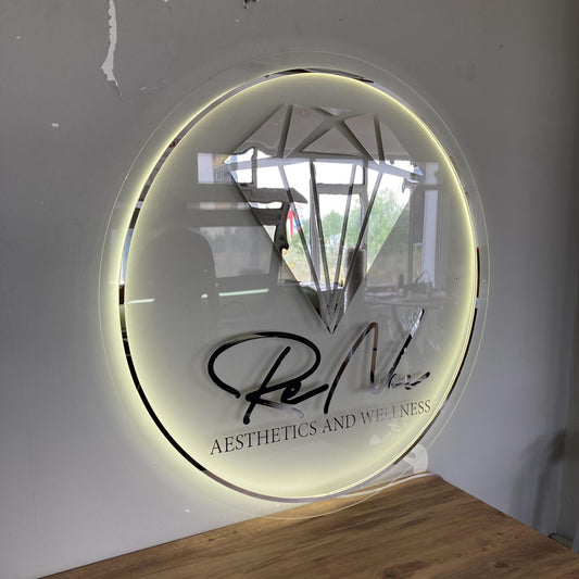 Custom Logo Sign, Business Custom 3D Backlit Acrylic Sign, Personalized Business Name Sign, Salon Wall Decor, Office Sign, Storefront Sign