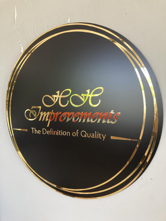 Business Round Mirror Logo Sign, Custom 3D Acrylic Sign, Modern Office Wall Decor, Personalized Company Logo, Reception Desk Sign