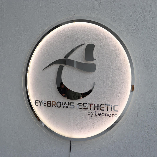 Custom Silver Neon Sign Business Logo, Backlit Acrylic Sign, Personalized Business Name Sign, Salon Wall Decor, Office Sign, Storefront Sign