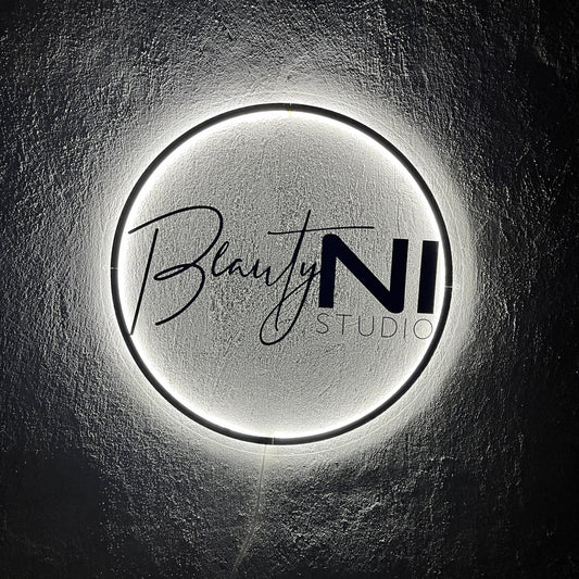 Clear Acrylic Custom Neon Sign, Backlit Acrylic Sign, Personalized Business Name Sign, Salon Wall Decor, Office Sign, Storefront Sign