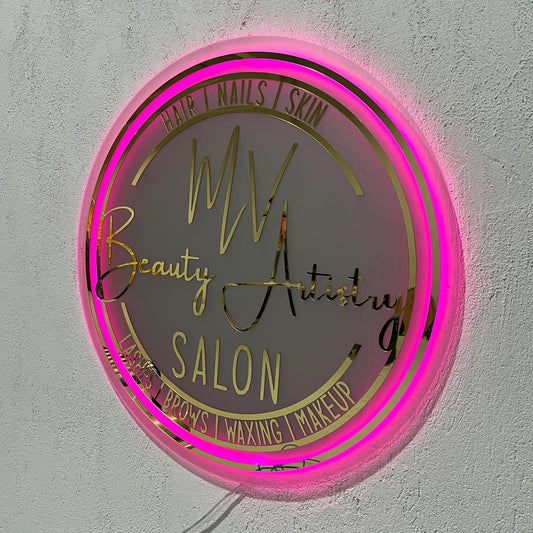 Frosted Custom Sign Business Logo, Backlit Acrylic Sign, Personalized Business Name Sign, Salon Wall Decor, Office Sign, Storefront Sign